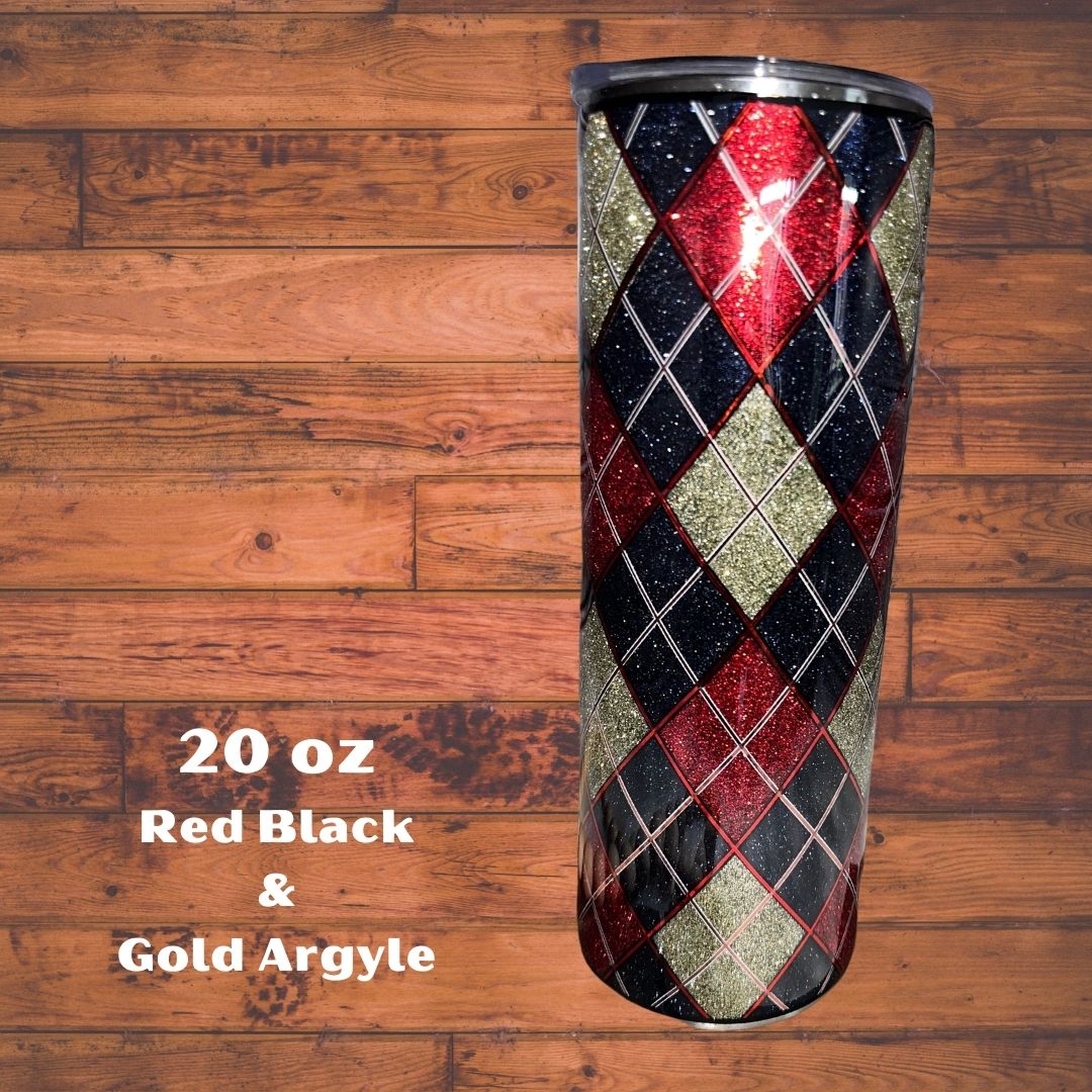 Red Black & Gold Argyle