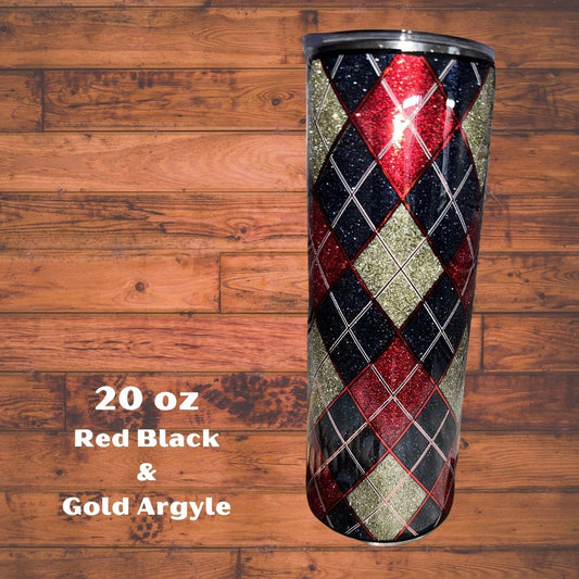 Red Black & Gold Argyle